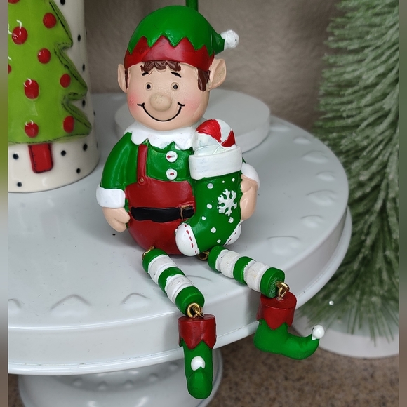 Hobby Lobby Other - Elf Figurine Shelf Sitter Holding Christmas Stocking